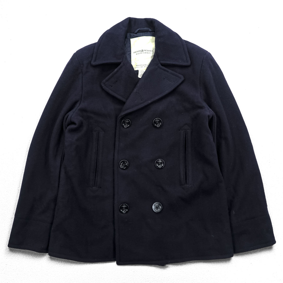 DENIM & SUPPLY RALPH LAUREN ピーコート メルトンウール M ネイビー ダブルブレスト