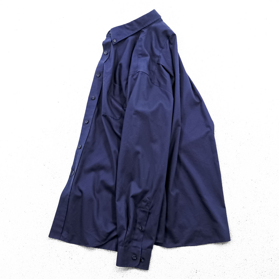 L.L.Bean ボタンダウンシャツ 長袖シャツ M ネイビー 胸ポケット WRINKLE RESISTANT 形態安定 264077