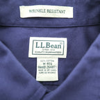 L.L.Bean ボタンダウンシャツ 長袖シャツ M ネイビー 胸ポケット WRINKLE RESISTANT 形態安定 264077