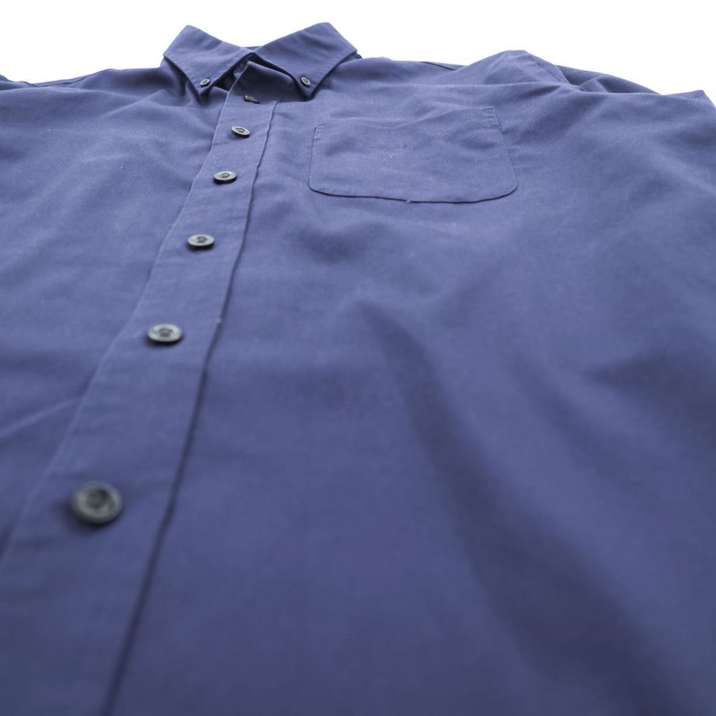 L.L.Bean ボタンダウンシャツ 長袖シャツ M ネイビー 胸ポケット WRINKLE RESISTANT 形態安定 264077