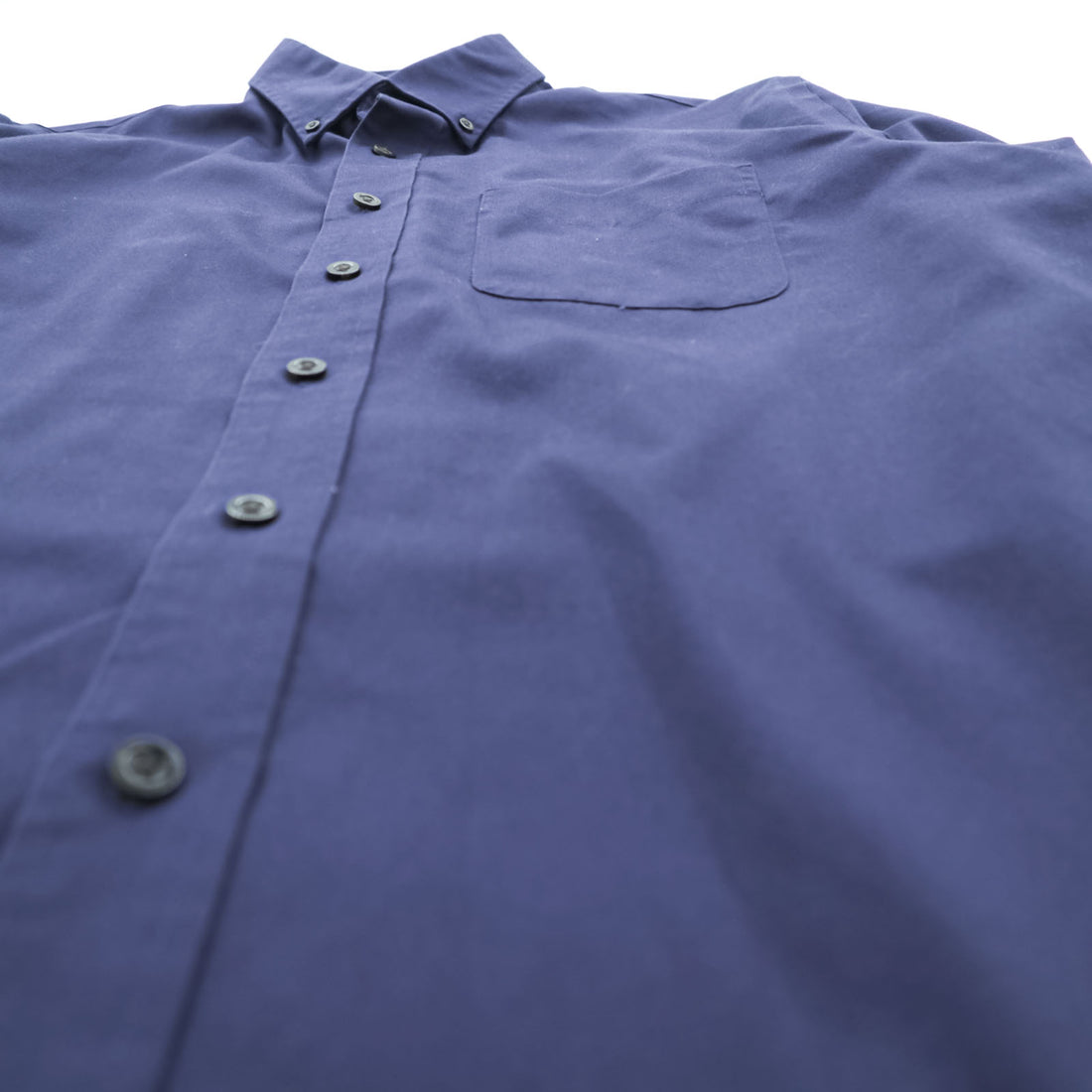 L.L.Bean ボタンダウンシャツ 長袖シャツ M ネイビー 胸ポケット WRINKLE RESISTANT 形態安定 264077