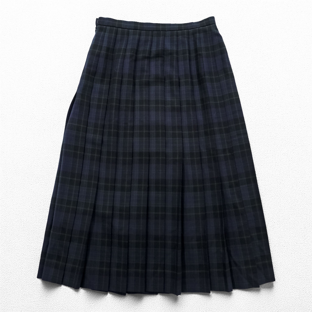 BURBERRY 90年代 ヴィンテージ 日本製 チェック プリーツ スカート L グリーン ネイビー ブラックウォッチ