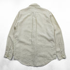 LANDS' END 90年代 ヴィンテージ リネンシャツ 長袖シャツ M ベージュ 麻100% 胸ポケット