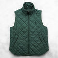Ralph Lauren 90年代 キルティングベスト M グレー 中綿 スモールポニー刺繍 フルジップ スタンドカラー