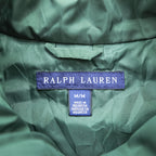 Ralph Lauren 90年代 キルティングベスト M グレー 中綿 スモールポニー刺繍 フルジップ スタンドカラー