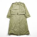 Vintage Burberrys Made in England Belted Long Trench Coat Khaki Beige Check Lined Womens