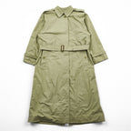 Vintage Burberrys Made in England Belted Long Trench Coat Khaki Beige Check Lined Womens