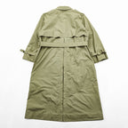 Vintage Burberrys Made in England Belted Long Trench Coat Khaki Beige Check Lined Womens