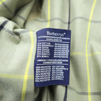 Vintage Burberrys Made in England Belted Long Trench Coat Khaki Beige Check Lined Womens