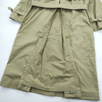 Vintage Burberrys Made in England Belted Long Trench Coat Khaki Beige Check Lined Womens