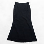 YVES SAINT LAURENT フランス製 80年代 ヴィンテージ ロング スカート L ブラック マーメイド フレア rive gauche
