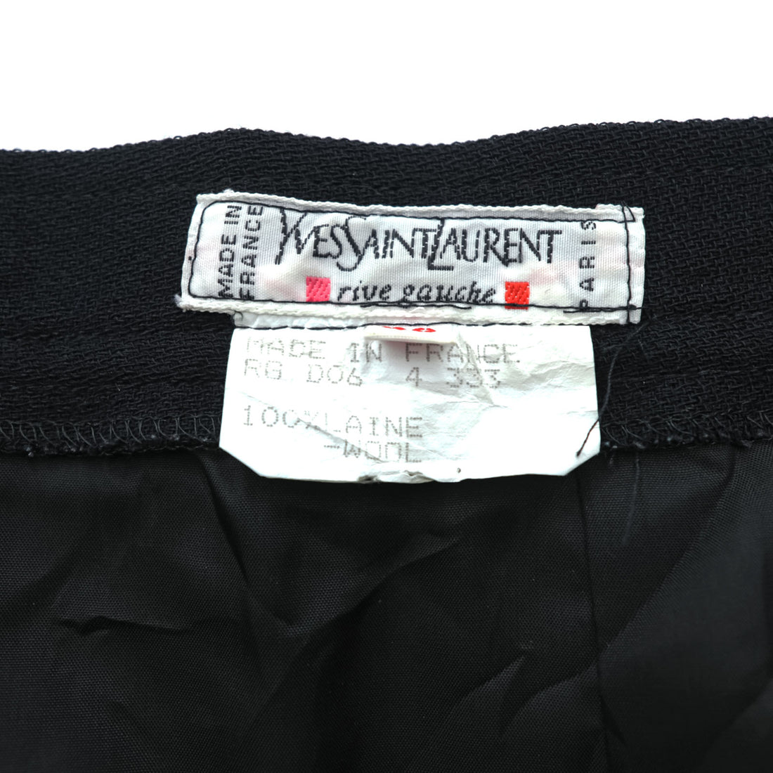 YVES SAINT LAURENT フランス製 80年代 ヴィンテージ ロング スカート L ブラック マーメイド フレア rive gauche