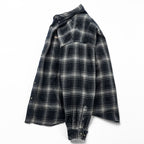 carhartt フランネル ボタンダウンシャツ 2XL チェック グレー ブラック 胸ポケット ビッグサイズ S199