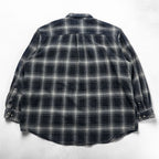 carhartt フランネル ボタンダウンシャツ 2XL チェック グレー ブラック 胸ポケット ビッグサイズ S199