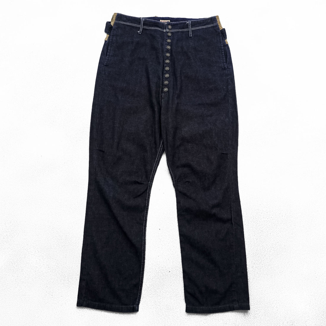 KAPITAL 日本製 ピエロパンツ デニム サルエルパンツ M インディゴ ブルー 濃紺 リネン切替