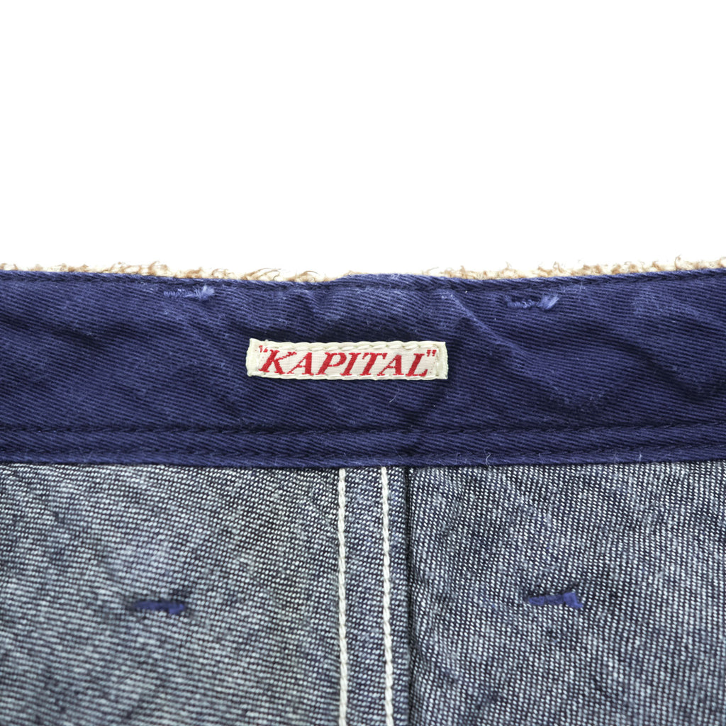 KAPITAL 日本製 ピエロパンツ デニム サルエルパンツ M インディゴ ブルー 濃紺 リネン切替