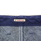 KAPITAL 日本製 ピエロパンツ デニム サルエルパンツ M インディゴ ブルー 濃紺 リネン切替
