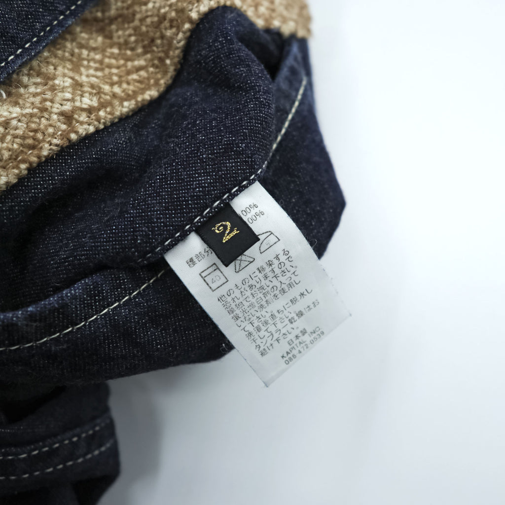 KAPITAL 日本製 ピエロパンツ デニム サルエルパンツ M インディゴ ブルー 濃紺 リネン切替