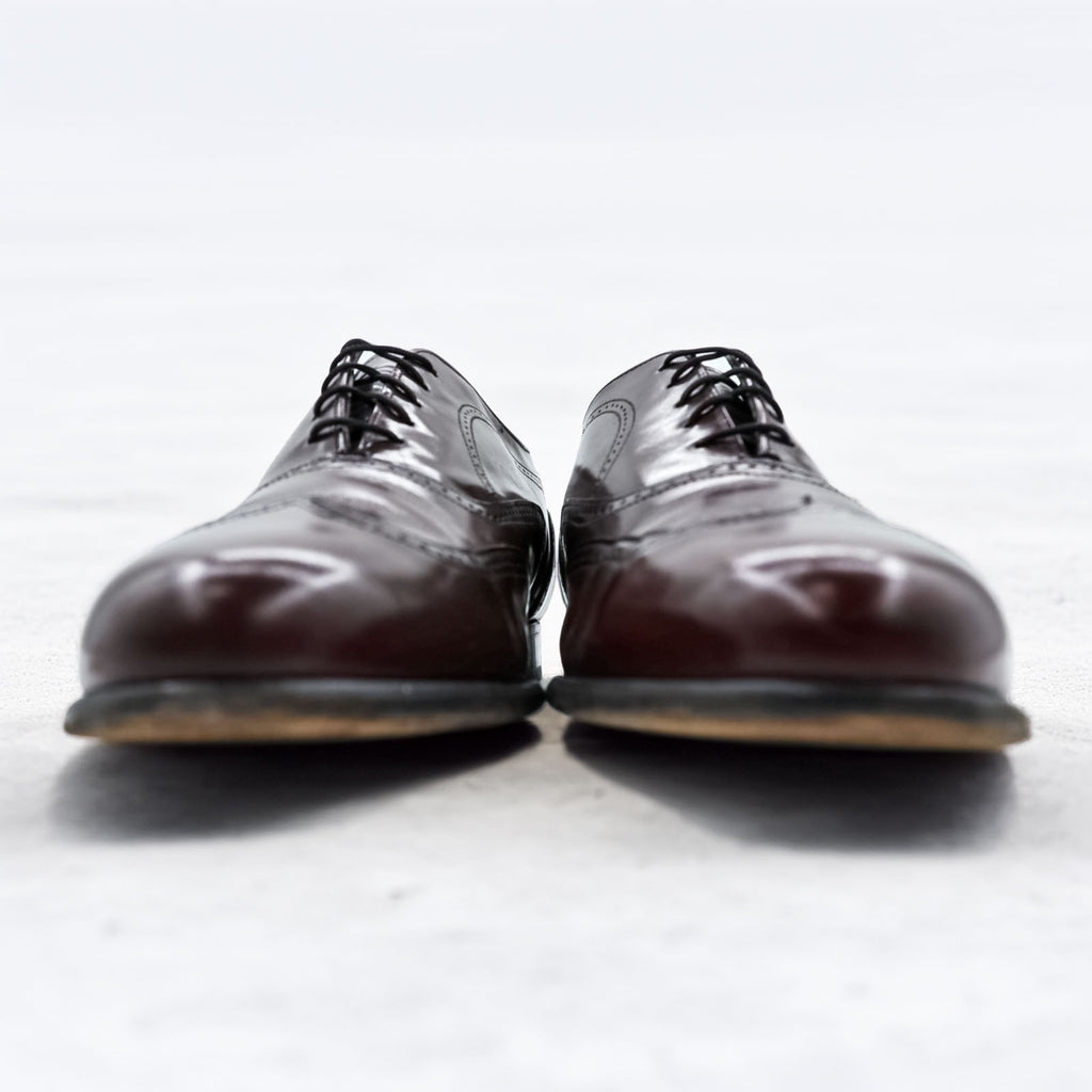 Vintage Stafford Burgundy Leather Wingtip Oxford Shoes USA Made 9.5D