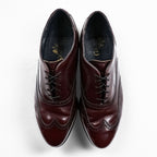 Vintage Stafford Burgundy Leather Wingtip Oxford Shoes USA Made 9.5D