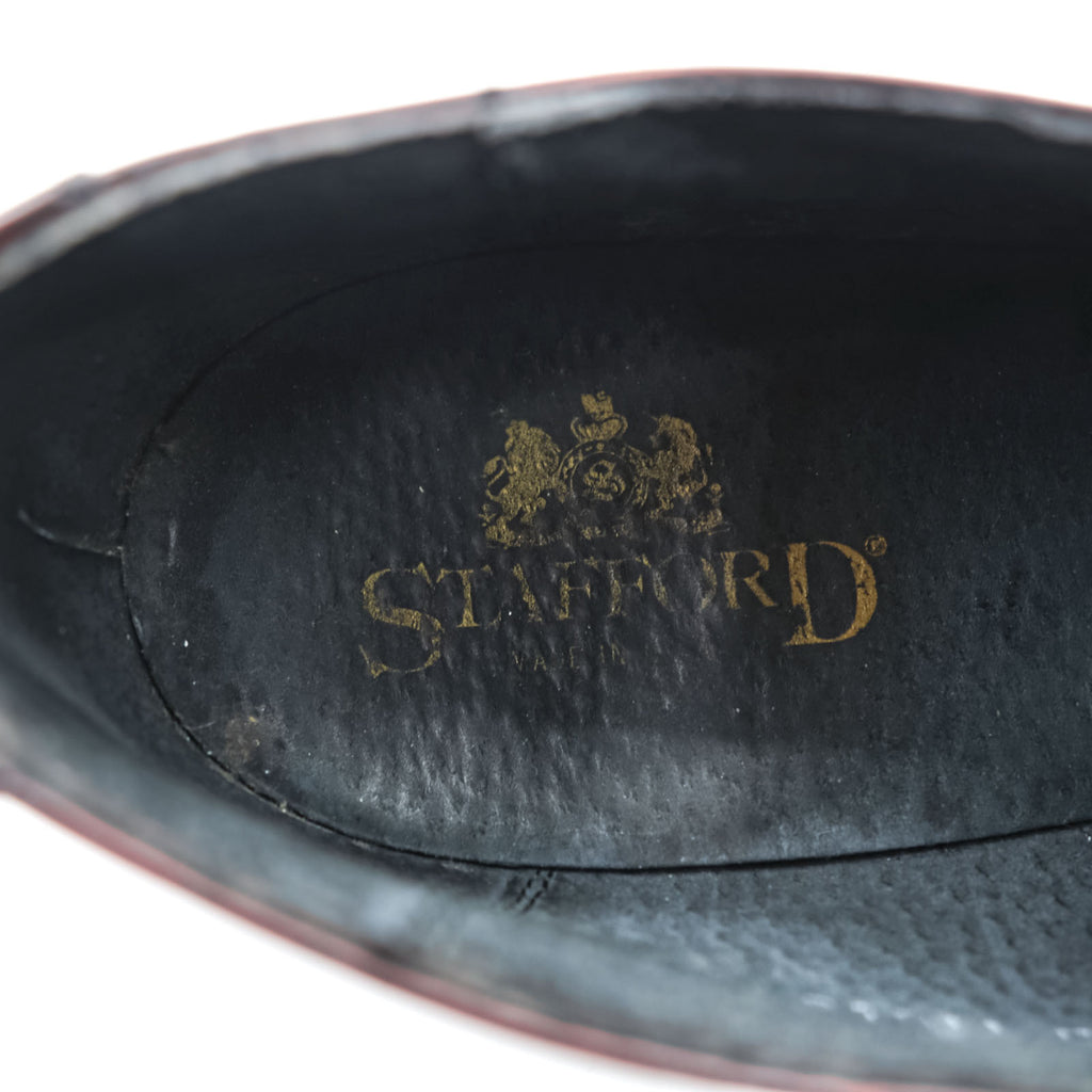 Vintage Stafford Burgundy Leather Wingtip Oxford Shoes USA Made 9.5D