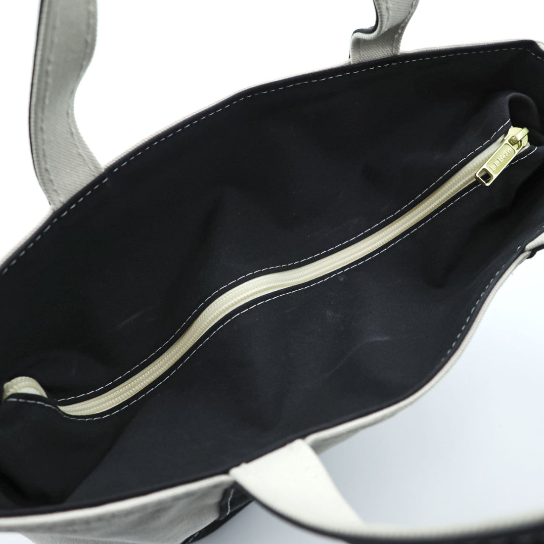 L.L.Bean USA Made BOAT AND TOTE Bag, Black/White, Zip-Top, Medium, 112644