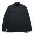 Polo Ralph Lauren 90s Vintage Turtleneck Long Sleeve T-Shirt, Size L, Black, Small Pony Embroidery