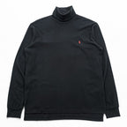 Polo Ralph Lauren 90s Vintage Turtleneck Long Sleeve T-Shirt, Size L, Black, Small Pony Embroidery