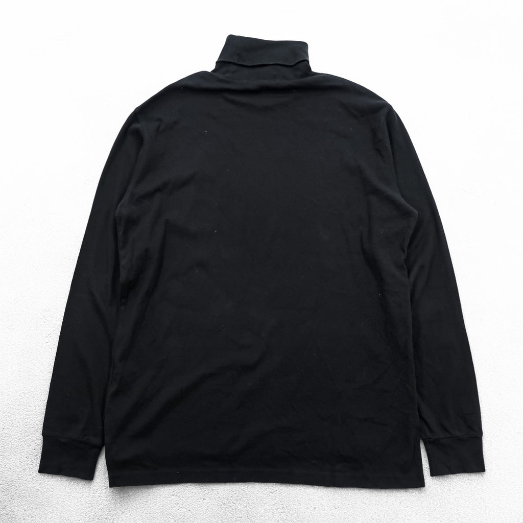Polo Ralph Lauren 90s Vintage Turtleneck Long Sleeve T-Shirt, Size L, Black, Small Pony Embroidery