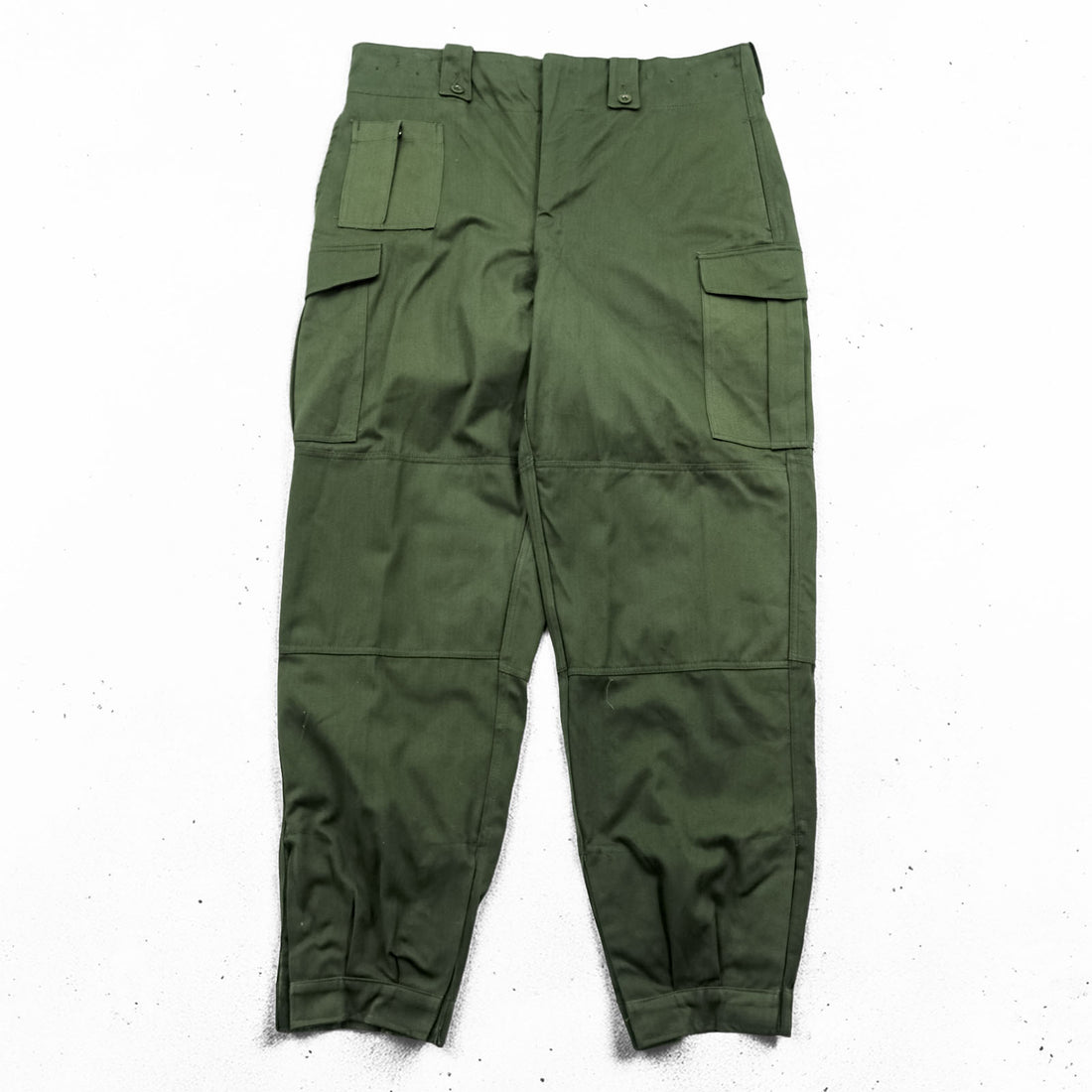70s Vintage Belgian Army M64 Field Cargo Pants SEYNTEX 1975 Olive Green Cotton Satin Military Trousers Vintage