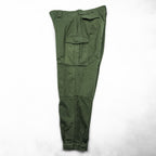 70s Vintage Belgian Army M64 Field Cargo Pants SEYNTEX 1975 Olive Green Cotton Satin Military Trousers Vintage