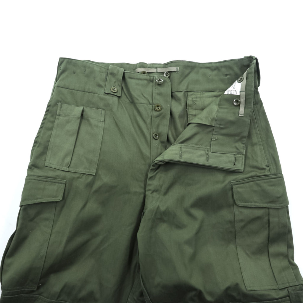 70s Vintage Belgian Army M64 Field Cargo Pants SEYNTEX 1975 Olive Green Cotton Satin Military Trousers Vintage