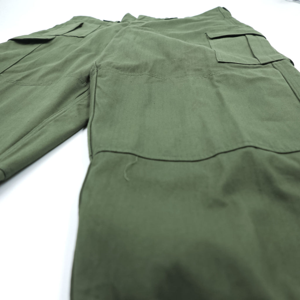 70s Vintage Belgian Army M64 Field Cargo Pants SEYNTEX 1975 Olive Green Cotton Satin Military Trousers Vintage
