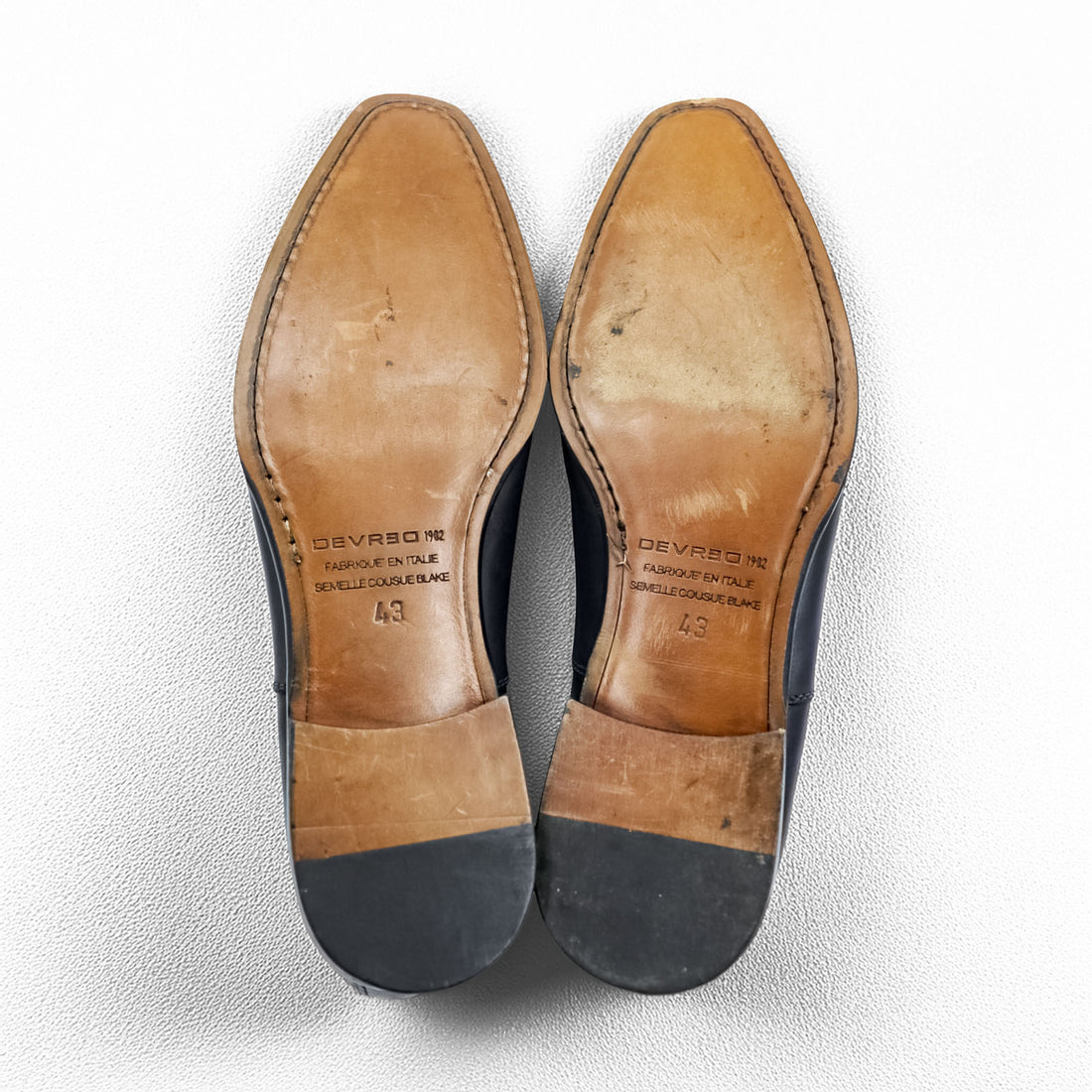 Vintage Italian-made dress shoes, leather shoes, US size 9.5, navy, DEVRED