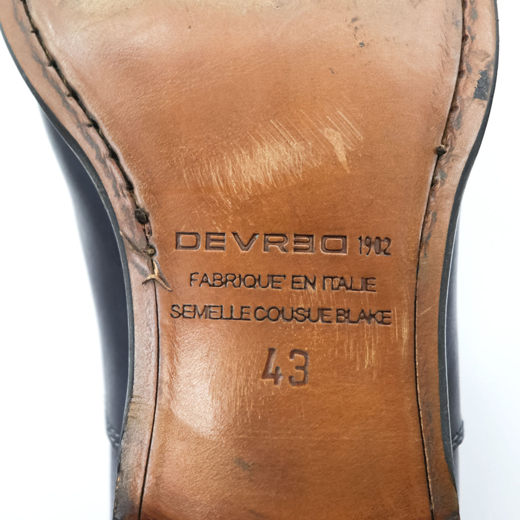 Vintage Italian-made dress shoes, leather shoes, US size 9.5, navy, DEVRED