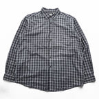 L.L.Bean 90年代 チェック フランネルシャツ 長袖シャツ L グレー ボタンダウン 胸ポケット 0WT65