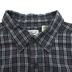 L.L.Bean 90年代 チェック フランネルシャツ 長袖シャツ L グレー ボタンダウン 胸ポケット 0WT65