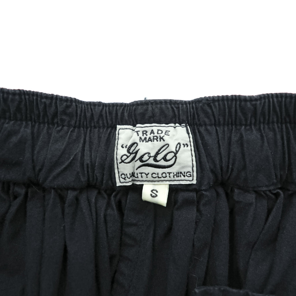 GOLD Toyo Enterprise Japan Made Big Short Pants FREE Black COTTON BROAD GATHER SHORTS GL51705
