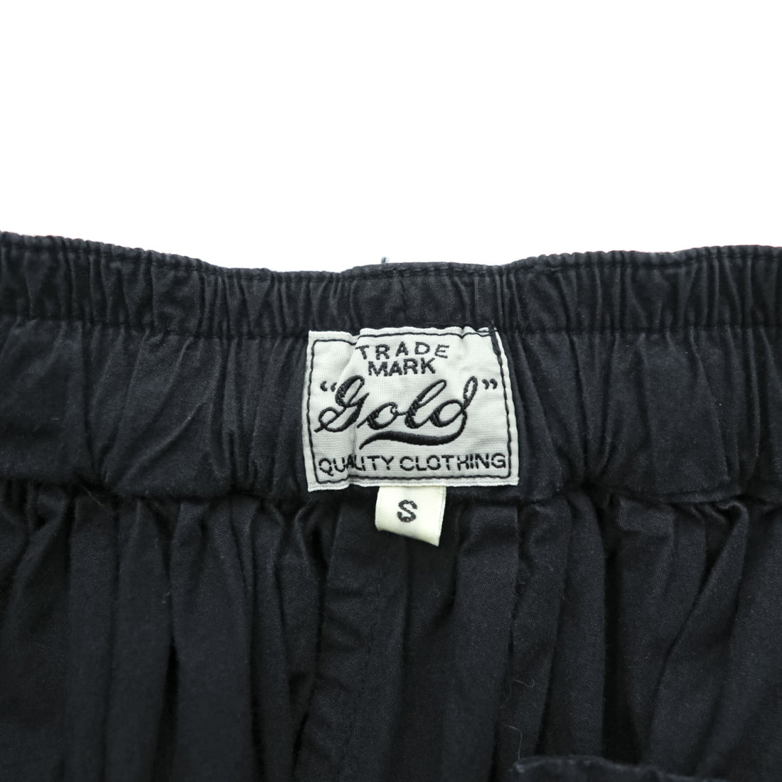 GOLD Toyo Enterprise Japan Made Big Short Pants FREE Black COTTON BROAD GATHER SHORTS GL51705