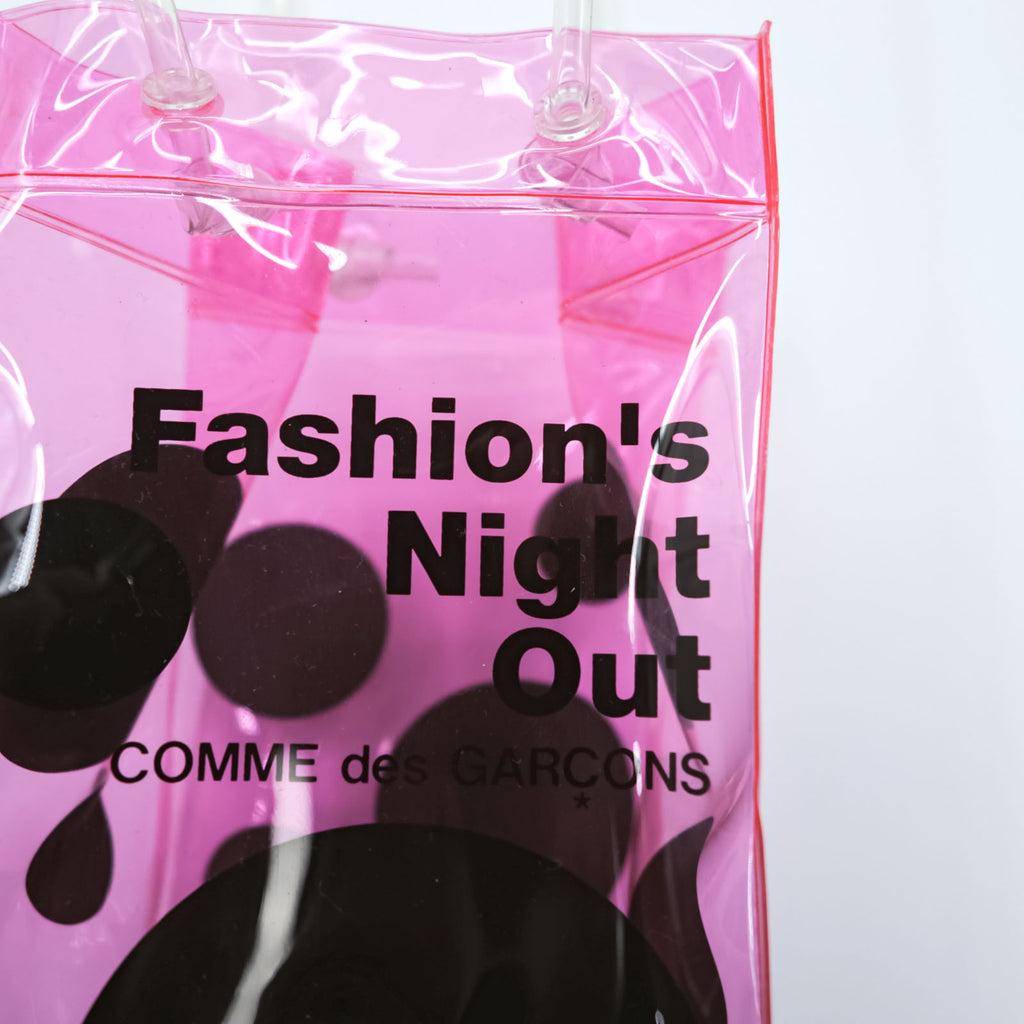 COMME des GARÇONS × VOGUE Clear Vinyl Mini Bag Pink Dot Drink Holder Wine Bag FASHION’S NIGHT OUT Novelty