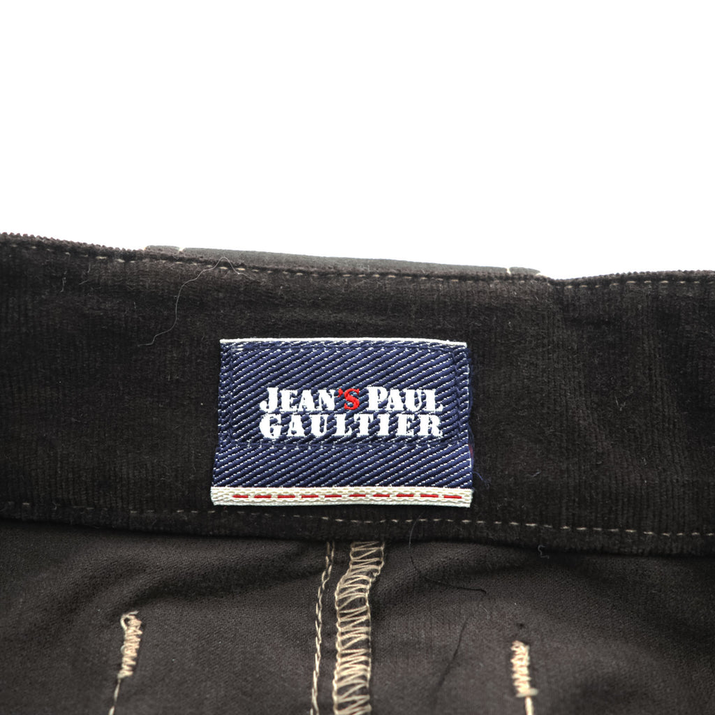 Vintage Jean's Paul Gaultier Belted Pencil Skirt Black Velour Midi Skirt Avant Garde