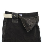 Vintage Jean's Paul Gaultier Belted Pencil Skirt Black Velour Midi Skirt Avant Garde