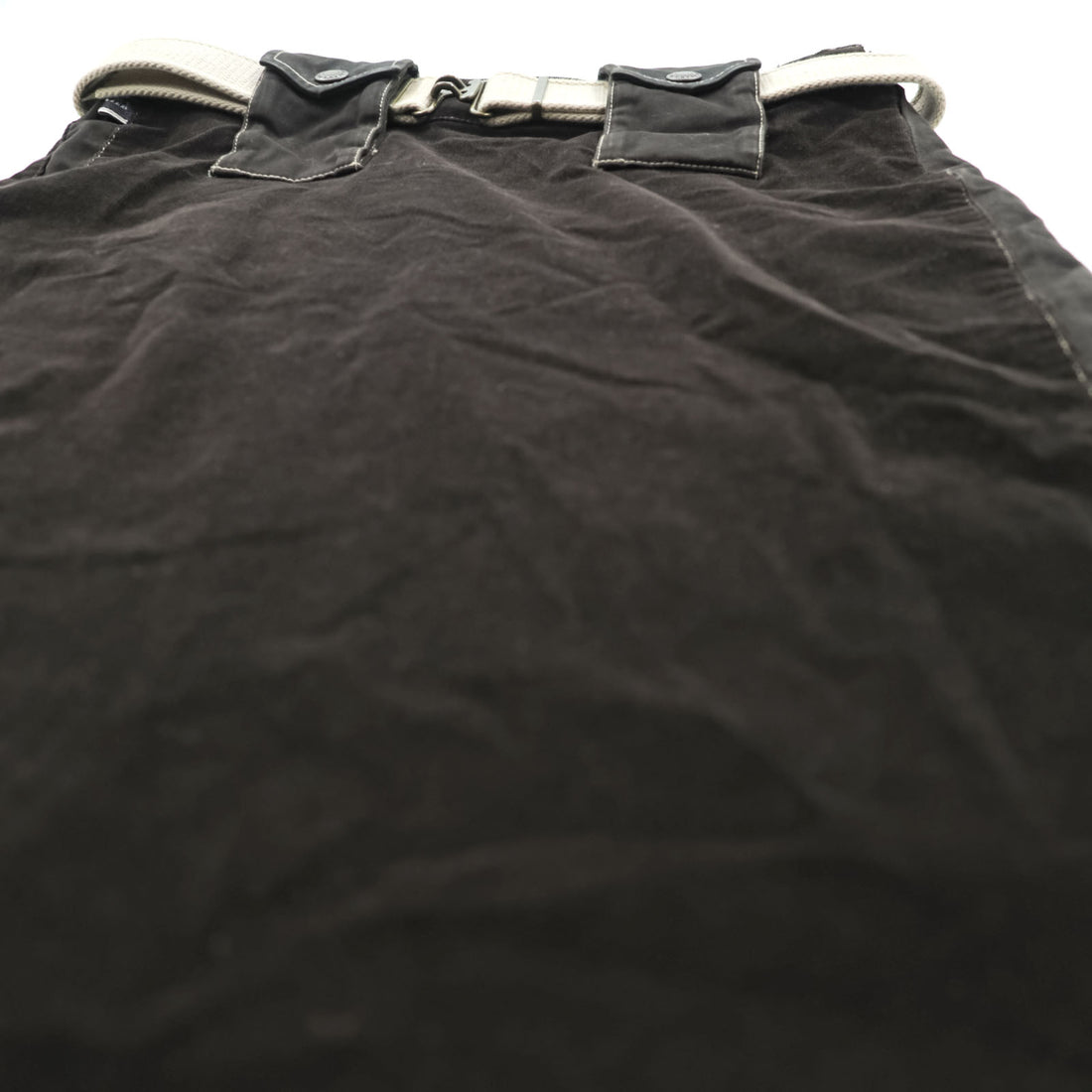 Vintage Jean's Paul Gaultier Belted Pencil Skirt Black Velour Midi Skirt Avant Garde