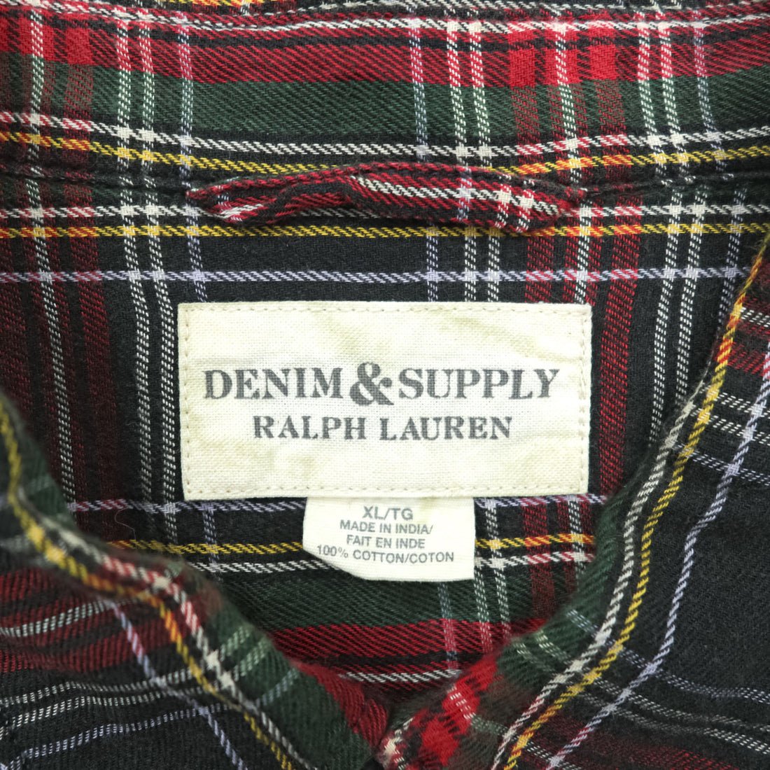DENIM & SUPPLY RALPH LAUREN Tartan Checked Shirt XL and up, Green, Red