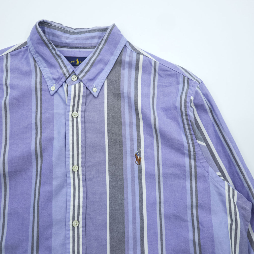 Ralph Lauren Classic Fit Button-Down Shirt, Size XL, Blue, Striped, Small Pony Embroidery
