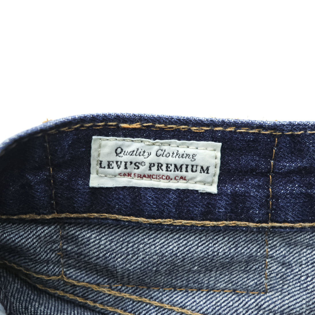 Levi's 501 ビッグE デニムパンツ ジーンズ M インディゴ レザーパッチ ボタンフライ PREMIUM 00501-0101