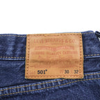 Levi's 501 ビッグE デニムパンツ ジーンズ M インディゴ レザーパッチ ボタンフライ PREMIUM 00501-0101