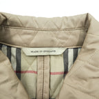 BURBERRY LONDON 英国製 キルティングジャケット L ベージュ 裏地ノバチェック 中綿 スナップボタン イングランド製
