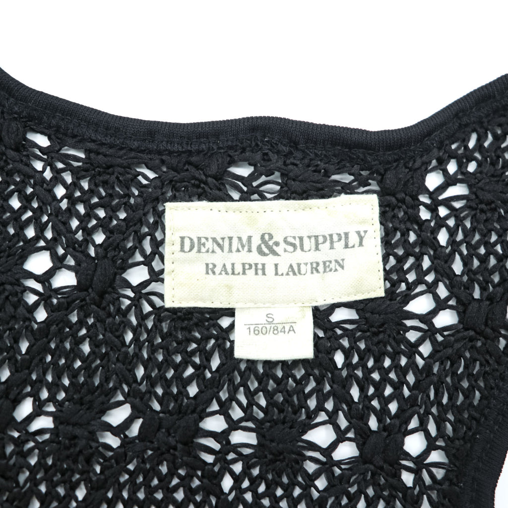 DENIM & SUPPLY RALPH LAUREN クロシェ メッシュ ワンピース S ブラック レース 編み込み