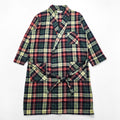L.L.Bean Plaid Flannel Robe Shirt Green Red Tartan Cotton Belted Lounge Jacket Size L